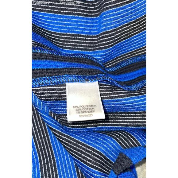 Banana Republic Blue Black Women's Striped Retro 90s Fit & Flare Dress - Size 4 - Picture 5 of 6